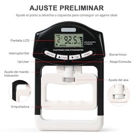 Handeful Probador de Fuerza de Agarre, Dinamómetro Digital para Medir la Mano Medidor de Auto Captura Electrónica de la Fuerza del Dedo Antebrazo 90 K