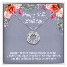 AM ANNIS MUNN 80th Birthday Gifts for Women 925 Sterling Silver Necklace Happy Birthday Gifts For Women Gifts Jewelry for Women