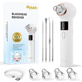 Blackhead Remover Pore Cleaner 3 Modes Vacuum Facial Cleansing White | 5 attachments pimple sucker, USB-C charging, portable pore vacuum cleaner, including pimple tool set