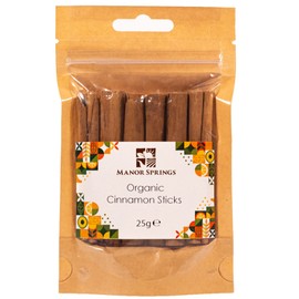 Organic Ceylon Cinnamon Sticks 25g by Manor Springs Organic