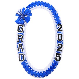 TFTAFAN Graduation Leis Grad 2024 money lei Graduation Leis Graduation Necklace Braided Necklaces For High School College Graduation DIY Decors Party Supplies (Blue and white, 1)
