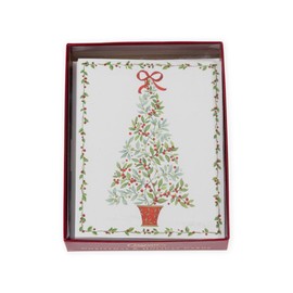 Twining Greenery Tree Boxed Christmas Cards - 16 Cards & 16 Envelopes
