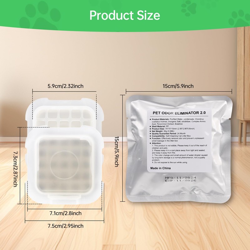 Sanklev Pet Odor Eliminator 2.0 for Self-Cleaning Cat Litter Tray,