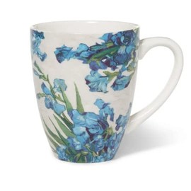 metr Metropolitan Museum of Art, Van Gogh 'Irises' Bouquet Covered Porcelain Mug with Tea Infuser in Gift Box
