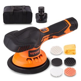 VEVOR Buffer Polisher, 6-Inch Random Orbital Polisher for Car Detailing, 6 Variable Speed 1900-4600RPM Dual Action Polisher Waxer Kit, with Detachable Handle for Car, Boat, Polishing, Waxing:_Cordless Dual Action 1PC Battery