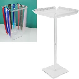 Expositor para pelucas, 4 caras, acrílico Organizador de extensiones, 27.5x27.5x50cm, desmontable, lavable, salón y hogar, transparente