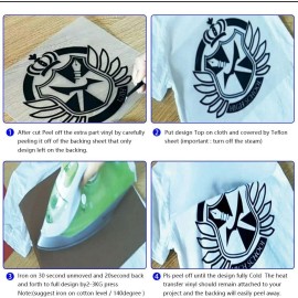 int Heat Transfer Vinyl for T-Shirts, 35 Sheets 12" x 10" Iron on htv plotter