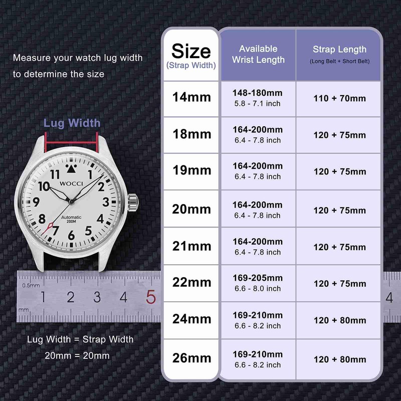 WOCCI 21mm Leather Watch Strap for Men and Women, Italian