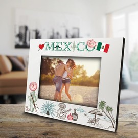 BELLA BUSTA-Mexico City Picture frame-Wedding, Engaged, Honeymoon, Vacation in Mexico- UV Print Mexico symbols Design set (5x7 Horizontal)