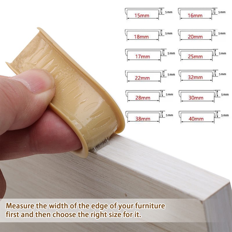 U-Shape Edge Banding, 16.4ft Self Adhesive Veneer Edging,TPE Flexible Furniture