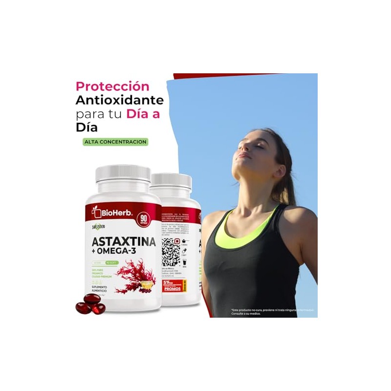 Bioherb Astaxantina Omega Epa Dha Fórmula Alta Concentración Cápsulas 1000