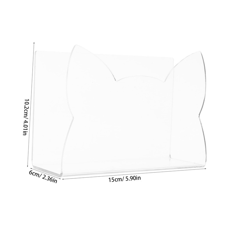 Operitacx Efficient Acrylic Cat Shape Letter Holder Mail Organizer Desk