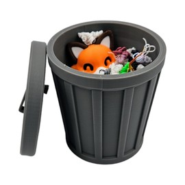 Articulating Fox Fidget Animal with Trash Can - 3D Printed Articulated Joints ADHD, Autism, Relief Anxiety (Fox)