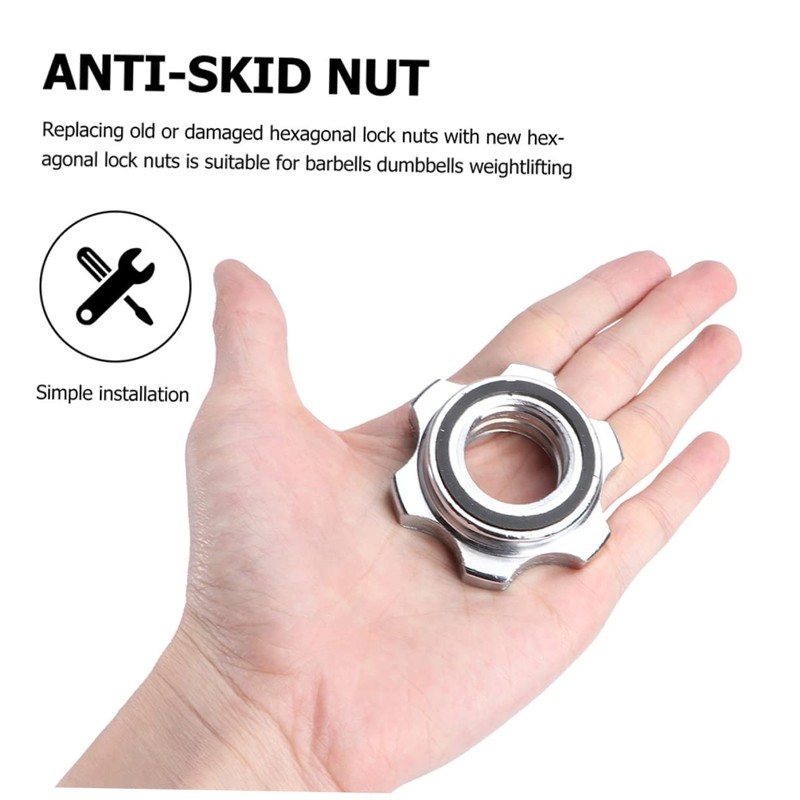 Sosoport 4pcs Anti-Slip Nuts Collars Dumbbell Security Nuts Security for