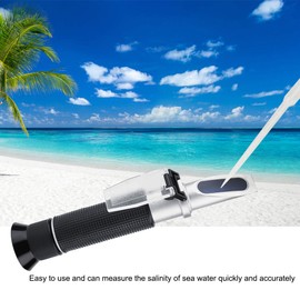 Salinity Refractometer, 0-100% Handheld Salinometer with Temperature Compensation Salinity Meter Hydrometer, Digital Refractometer for Seawater, Fish Tank, Aquaculture