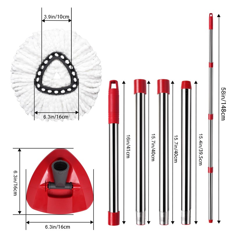 HiBaBy Mop Replace Heads Mop Handle Base Replacement Compatible with