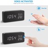 AMIR Alarm Clock, Wooden Digital Multi-Function Modern Cube LED Light,