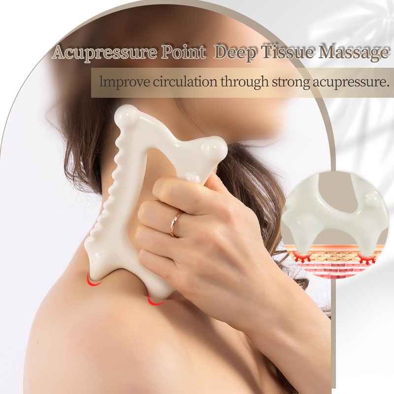 InfiniteRelax Ceramic Gua Sha Massage Tool, Advanced Face&Body Gua Sha
