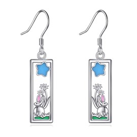 YFN Easter Bunny Earrings Sterling Silver Rabbit Hanging Earrings Rabbit Jewellery Gifts for Women and Girls Easter Gifts, Sterling Silver
