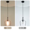 ELYCCUPA Glass Pendant Light Modern Black 1 Light Single Dome