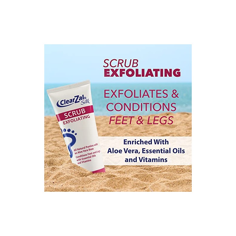 ClearZal Scrub 3.4oz, Foot and Skin Exfoliating Scrub, All Natural