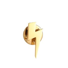 Retro Lightning Charm Stainless Steel Suit Badge Gold Rose Gold Steel Plating Pins (gold 1)
