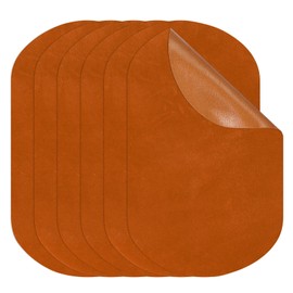 PATIKIL Iron-on Patches 4.3" by 7", 6 Pack Oval Elbow Patches Knee Repair Patch Suede Fabric Appliques for Shirt Jeans Jacket Clothes Repair Decorating Kit, Orange-Red