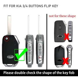 ontto luminous car key fob cover fit for KIA Ceed 2023 CD Forte 2018 2019 2021 Cerato K3 Gt Seltos Sportage 2020 Sorento flip key holder Metal Shell case keyring keychain Accessories 3 buttons Black 2