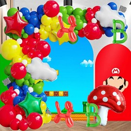138PCS birthday decorations party supplies Red, green, blue, yellow, white. Latex Balloons 6PCS aluminum foil balloons Kids Birthday Baby Shower Party Decoration Supplies