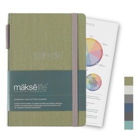 Quarterly Undated Goal-Setting + Weekly Planner, Makselife (Green)