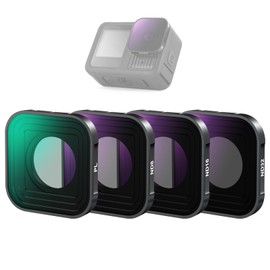 NEEWER 4 Pack PL ND Filter Set, PL ND8 ND16 ND32 HD Multicoated Slim Plastic Neutral Density Polarizer Lens Filter Kit Action Camera Accessory Compatible with GoPro Hero 13 12 11 10 9 Black, FL-GP18
