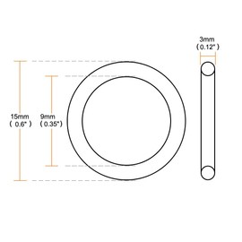 TA-VIGOR 10Pcs Nitrile Rubber O-Rings, 15mm OD 9mm ID 3mm Width Rubber Washers Spacer O-Rings Gasket kit, Metric Sealing Gasket for Hose, Faucet, Automotive, Plumbing