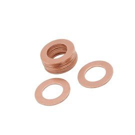 Partuto 12mm Inner Dia Copper Crush Washers Flat Car Sealing Gaskets Plate Rings 10pcs Replacement
