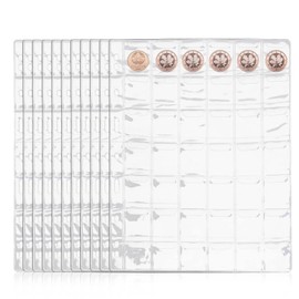 Coin Collecting Album Pack of 12 Coin Storage, Nizirioo Coins Scrapbook 42 Compartments 29 mm Euro Coin Album Storage Coins Switch Cards Album Folder, Coin Sleeves Coin Pocket for Coin Cases