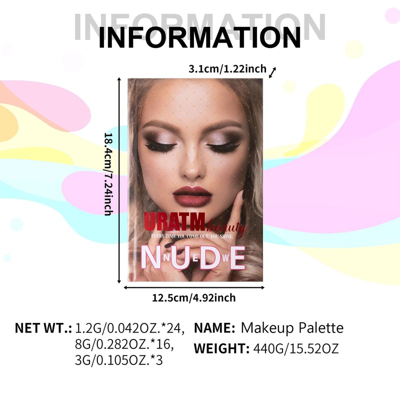 Makeup Palette, 24Eyeshadow, 6Highlighters, 6Blushers, 7Contours