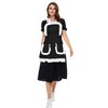 LilMents Women's Ruffles Outline Retro Pockets Apron Kitchen Cooking Cleaning