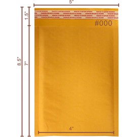 Yens 500 pcs 4x8#000 Economic Grade Kraft Bubble Padded Envelopes Mailers 500KF#000