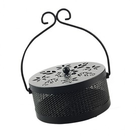 Camping Fishing Fire Prevention Premium Antique Mosquito Coil Combustor Black 3ea