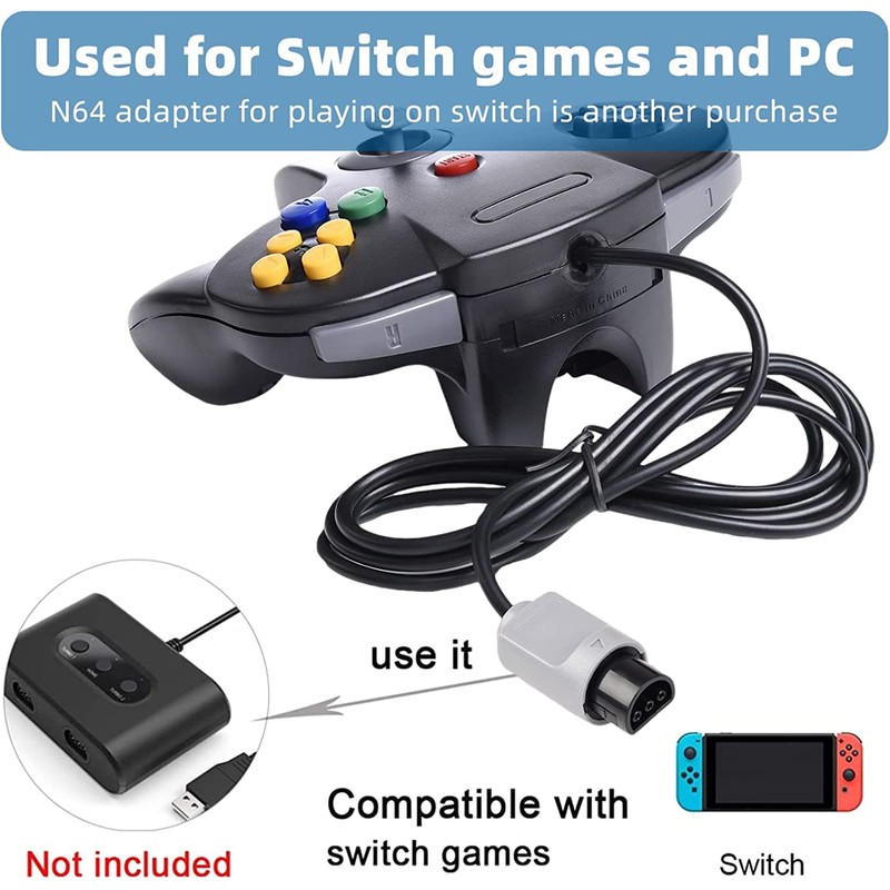 Classic 64 Wired Controller Joystick for N64 Game System N64