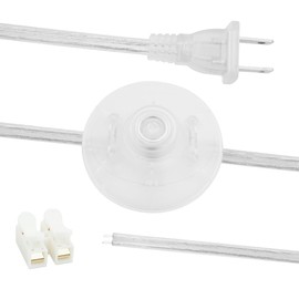 Asjeumt 6ft Foot Light Switch, Clear Floor Lamp Switches with Plug, Extension Cord Foot Tapper Pedal Light Switch, AC 125V Step ON Off Push Button, Replacement for DIY Christmas Tree Light Footswitch