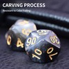 QUETTO Polyhedral Game Dice 6 PCS Black Mixed with White