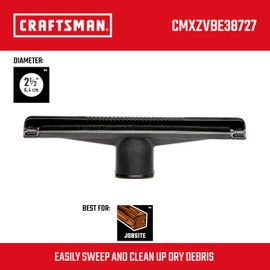 CRAFTSMAN CMXZVBE38727 2-1/2 in. Dry Nozzle Wet Dry Vac Attachment, Industrial-Grade 14 inch Wide Shop Vacuum Accessory for Hard Surface Cleaning, Fits 2-1/2 in. Hose Diameter