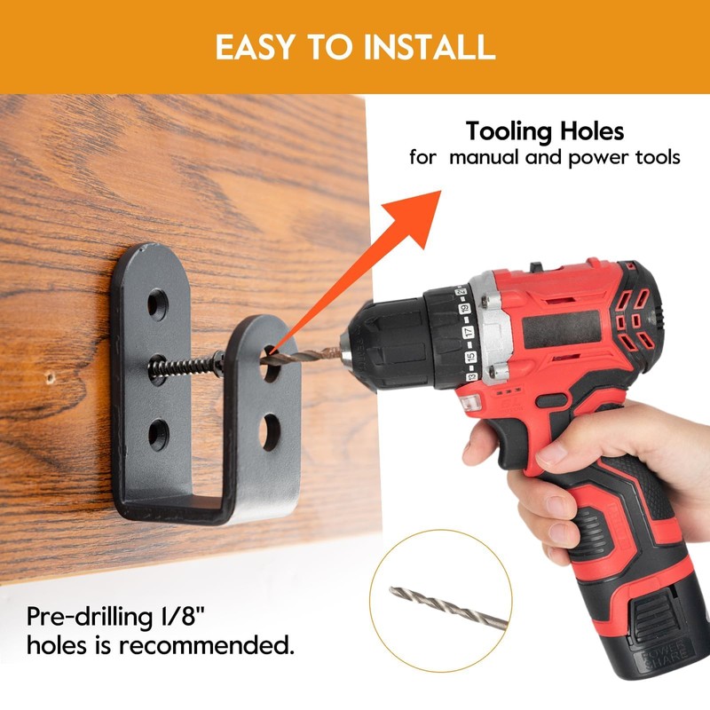 HOME MASTER HARDWARE 2×4 Door Barricade Brackets, Heavy Duty U