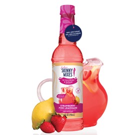 Jordan's Skinny Mixes Sugar Free Syrup, Strawberry Lemonade Flavor, Flavored Water Enhancer, Drink Mix for Ice Tea, Lemonade & More, Zero Calorie Flavoring, Keto Friendly, 25.4 Fl Oz, 1 Pack