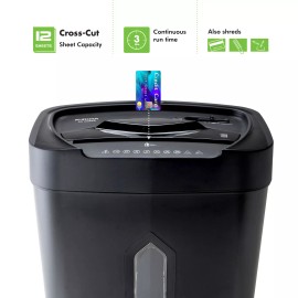 Aurora AU1220XA 12-Sheet Crosscut Paper and Credit Card Shredder with 4.5-gallon