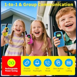 Walkie Talkie para niños, 3 unidades, juguetes Walkie Talkies para niñas y niños, radios de dos vías con 3 millas de larga distancia y 22 canales, niñ