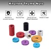 QUARKZMAN Knurled Thumb Nuts, M3 Female Thread Thin Galvanized Carbon
