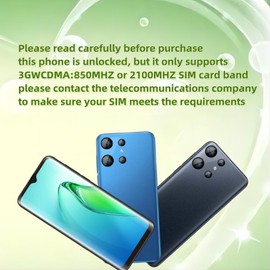 JoskaA Cell Phone，S30U+，Android Smartphone ，Internal Battery，1G RAM 16G ROM，Only Supports Dual SIM Card Frequency Band of 3GWCDMA ：850/2100MHZ，6.52 inch Screen (Dark Blue)