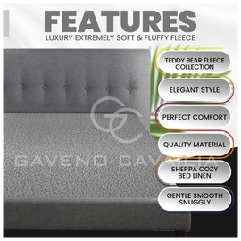 Teddy Bear Fleece Single Fitted Sheet, Single Bed Sheets Plain Thermal Warm Soft Cuddly Fluffy Bedding, Silver