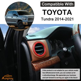 4PCS Console Side Air Conditioning Air Outlet Ring Trim Fit Toyot@a Tundra 2014-2021 Air Conditioning Vent Accents Frame Vent Ring Outer Cover Air Conditioning Outlet Trim ABS Interior Accessories